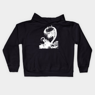 The Great Chomper (White on Black) Kids Hoodie